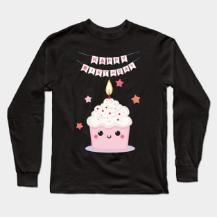 Happy Birthday Cupcake Long Sleeve T-Shirt